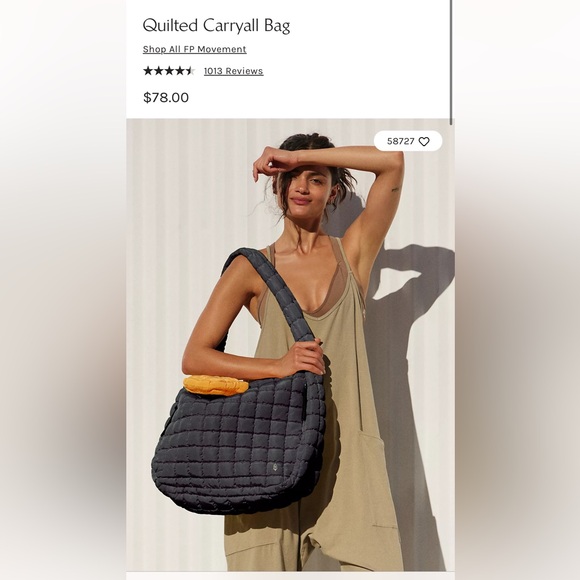 FP Movement by Free People Handbags - FREE PEOPLE Quilted Carryall Tote